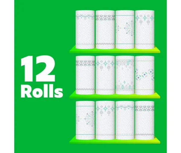 Bounty Prints Select-A-Size 2-Ply Paper Towels (12 Rolls, 128 Sheets/Roll) - Image 2