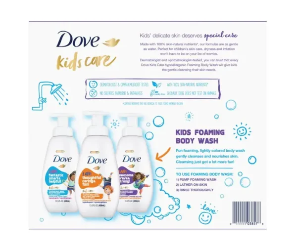 Dove Kids Foaming Body Wash Variety Pack (3 Pack, 13.5 fl oz Each) - Image 10