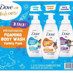 Dove Kids Foaming Body Wash Variety Pack (3 Pack, 13.5 fl oz Each)