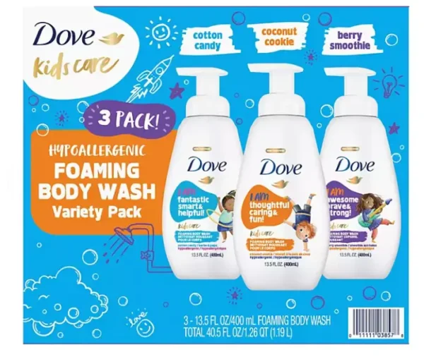 Dove Kids Foaming Body Wash Variety Pack (3 Pack, 13.5 fl oz Each)