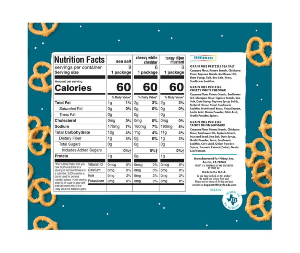 FitJoy Grain-Free Pretzels Variety Pack (24 Pack, 0.5 oz Each) - Image 2