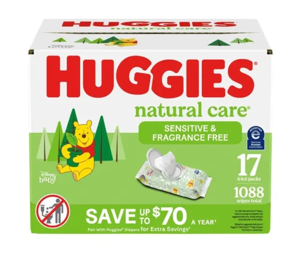 Huggies Natural Care Sensitive Baby Wipes 01