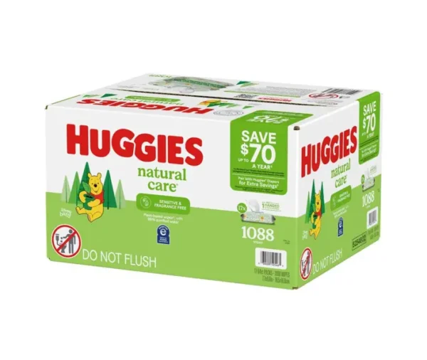 Huggies Natural Care Sensitive Baby Wipes – Fragrance-Free (1088 Wipes Total) - Image 11