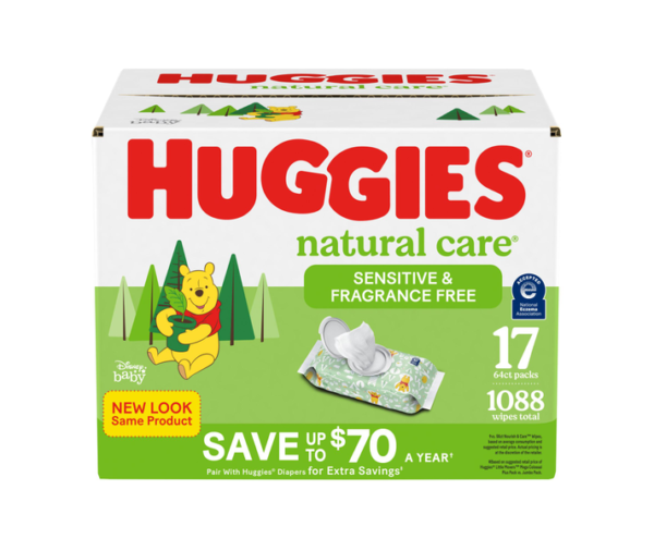 Huggies Natural Care Sensitive Baby Wipes – Fragrance-Free (1088 Wipes Total) - Image 13