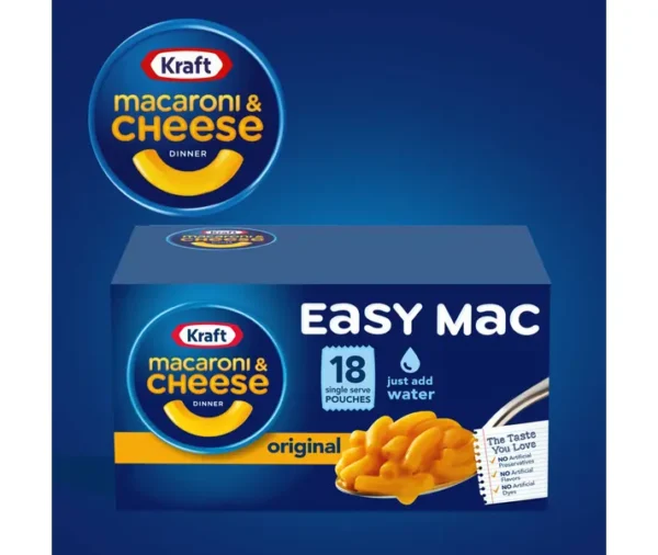 Kraft Easy Mac – Original Mac & Cheese Pouches (18-Pack, 2.15 oz Each) - Image 4