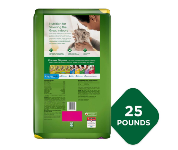Purina Indoor Cat Chow Dry Cat Food – Hairball & Healthy Weight Formula (25 lbs) - Image 5