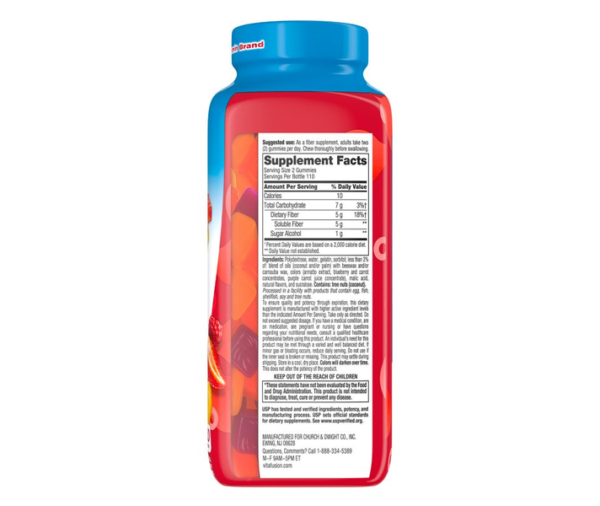 Vitafusion Fiber Well Gummies – Peach, Raspberry & Berry (220 Count) - Image 2