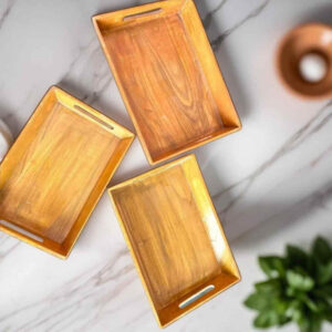 Wooden Tray Set ? 3 Pcs
